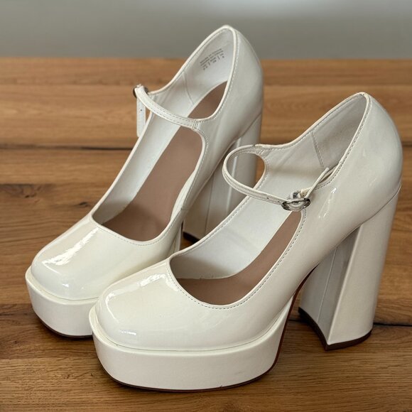 Aldo white coquette y2k platform heels